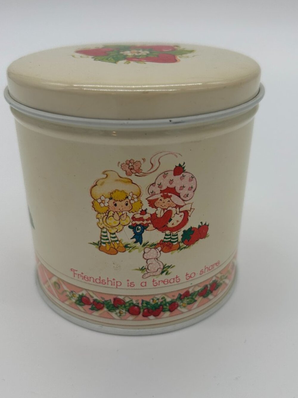 American Greetings 1982 Strawberry Shortcake Metal Canister with Lid